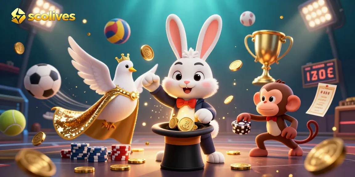 Socolives delivers thrilling soccer action with magical wins featuring a rabbit magician, dove, and monkey in 3D.