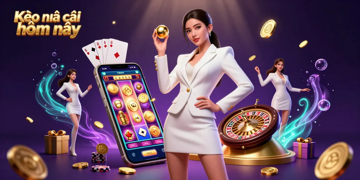 Experience Kèo nhà cái hôm nay with a stunning illustration of casino excitement and dynamic betting.
