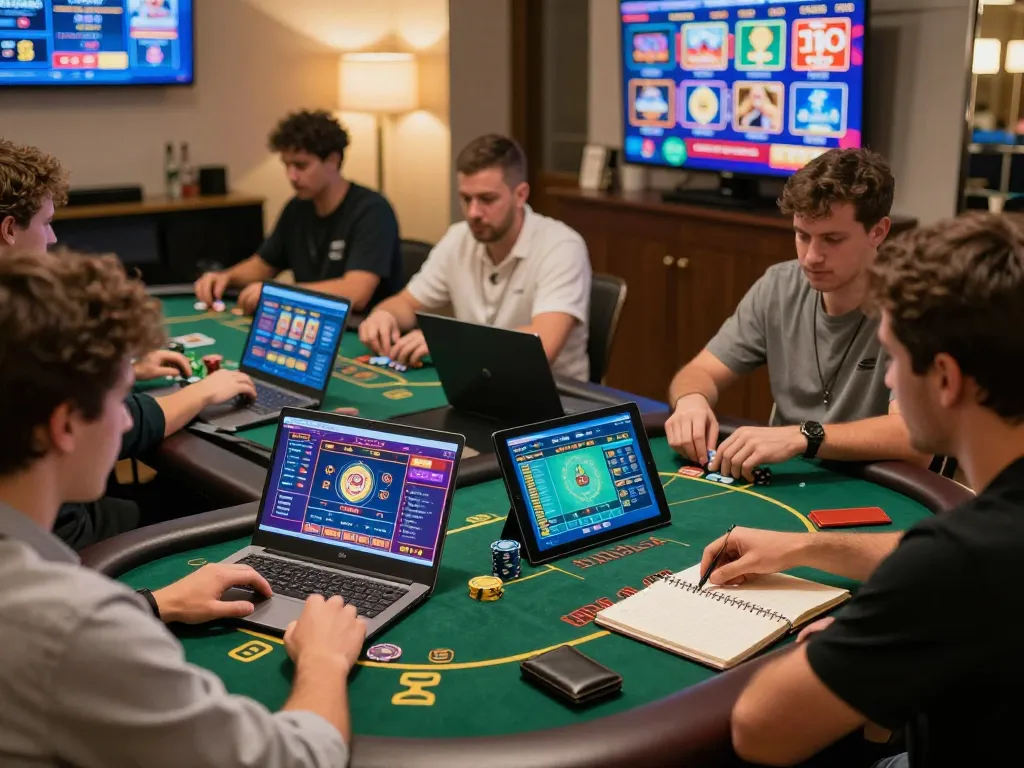 Engaging scene at trang chủ luckywin showing players in an online casino, focusing on strategy and gameplay.