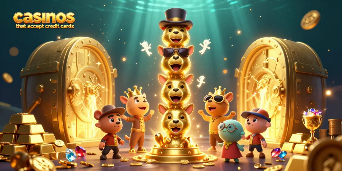 Experience vibrant gameplay at casinos that accept credit cards, featuring golden treasures and dynamic characters.