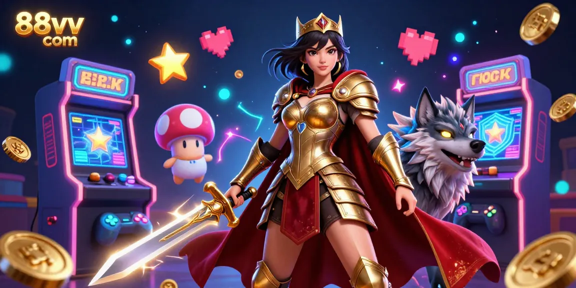 Experience thrilling gaming action at 88vv com with a warrior queen and magical gaming elements!