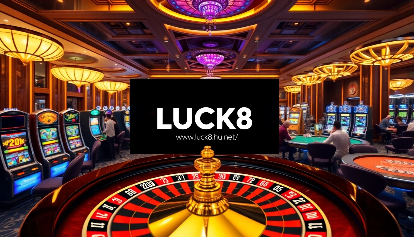 Experience the excitement of LUCK8's casino floor with vibrant slot machines and poker tables at https://luck8.hu.net/ experiencing thrilling gameplay.