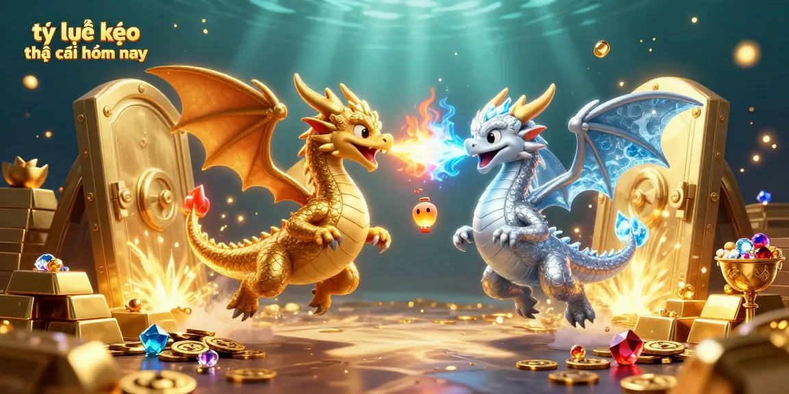 Experience the thrilling tỷ lệ kèo nhà cái hôm nay alongside dazzling dragons in a vibrant 3D casino scene.