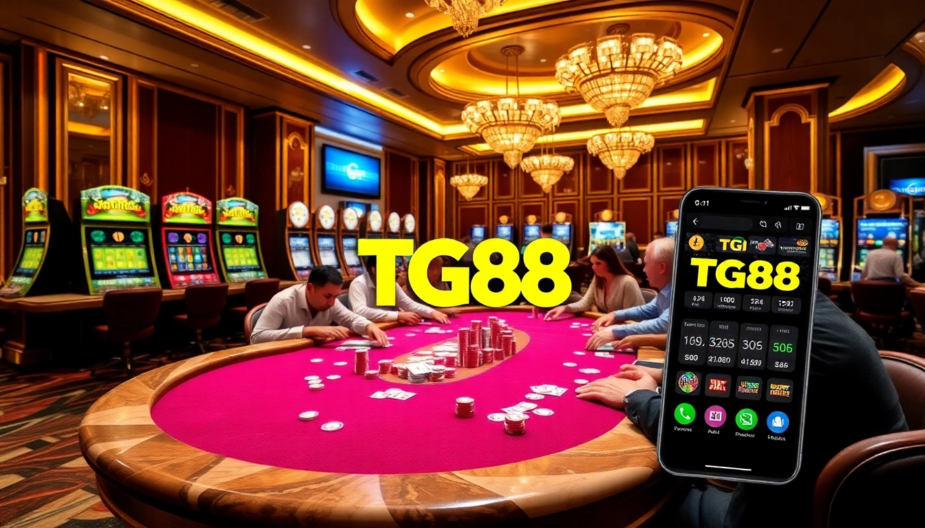 The TG88 app brings the thrill of winning as players engage at a luxe poker table, combining traditional gaming with mobile gambling.