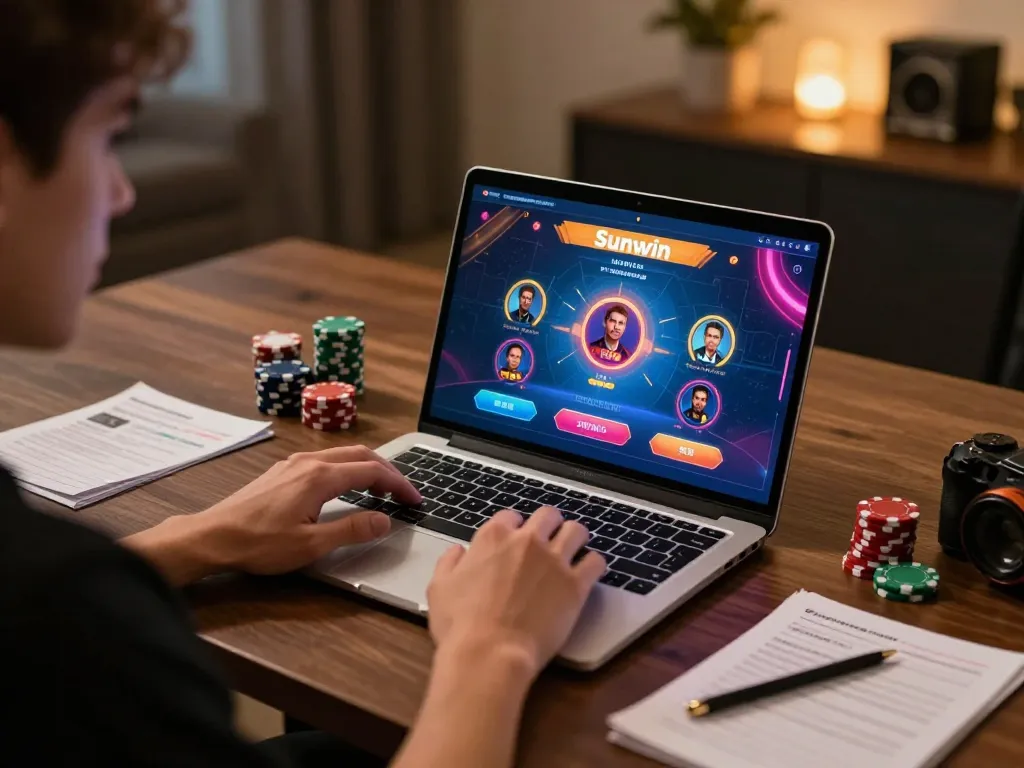 Player enjoying an exciting gaming session on Sunwin platform with engaging online casino interface.