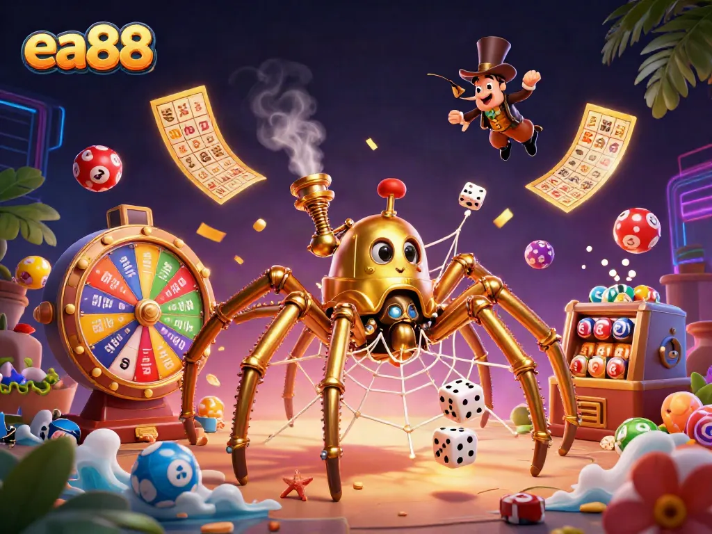 Engage with ea88's steampunk-themed casino adventure, where golden spider webs capture untold treasures and excitement.