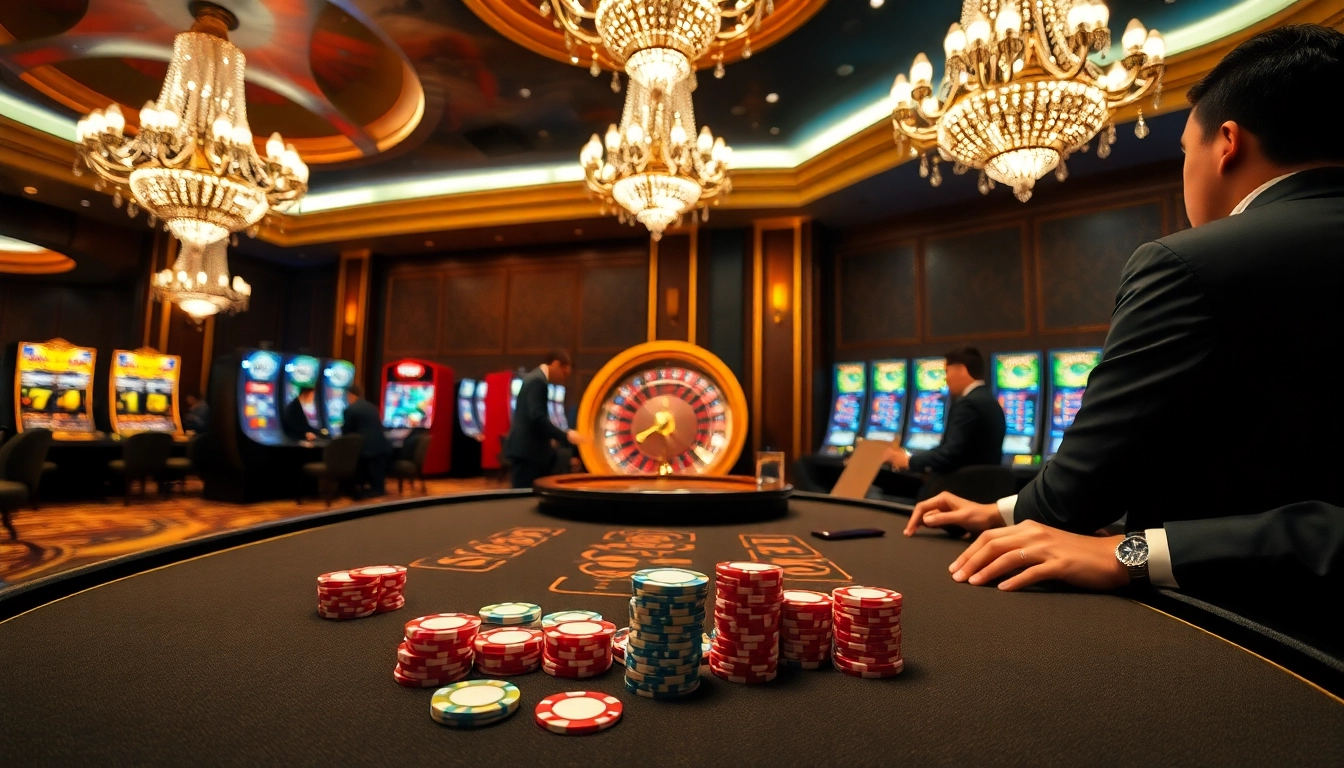 Engaged players at a poker table showcase the excitement of gambling at DEBET casino.