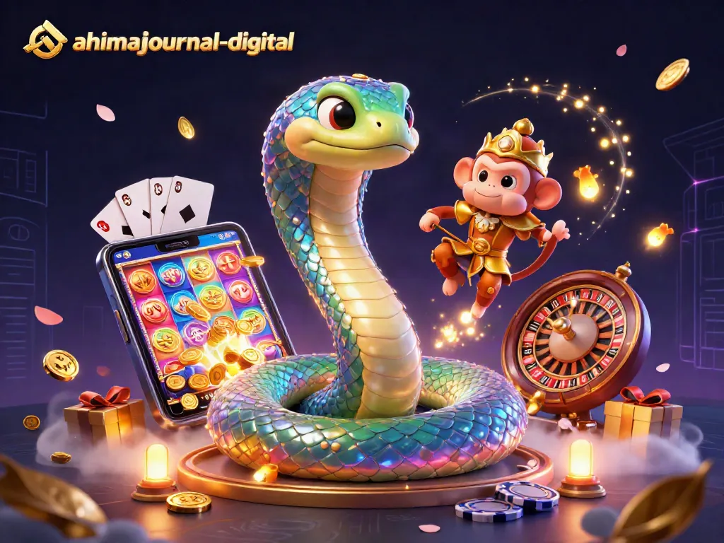 Engage in vibrant slots with ahimajournal-digital, featuring a colorful animated casino scene.