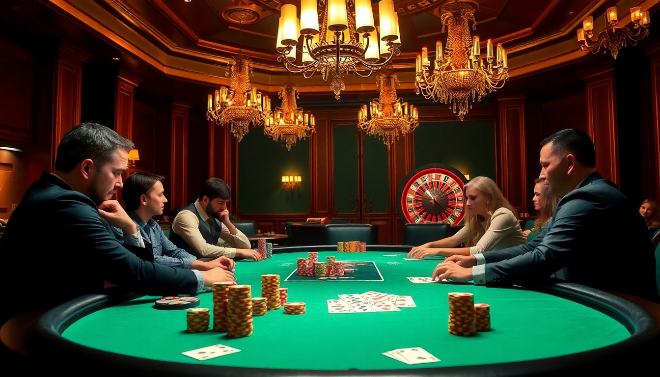 Experience the excitement of 789 win at a luxurious poker table surrounded by eager players.