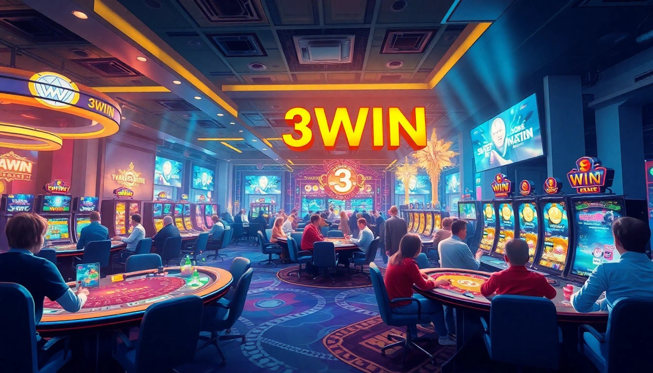 Exciting gaming atmosphere at 3WIN showcasing live casino and engaging players.