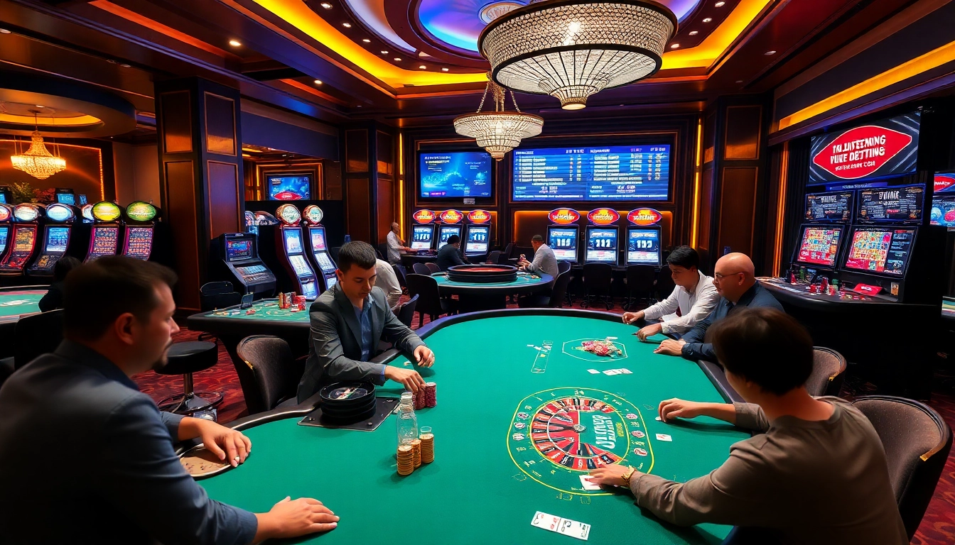 Experience exhilarating casino gameplay at tructiepthethao.co with vibrant betting tables and engaging players.
