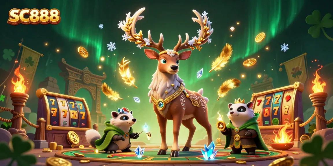 Explore the vibrant SC888 world of slots with a Celtic druid and mystical elements, showcasing jackpots and gaming excitement.