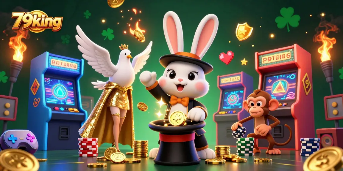 Experience the magic of 79king while enjoying thrilling casino adventures surrounded by animated characters.