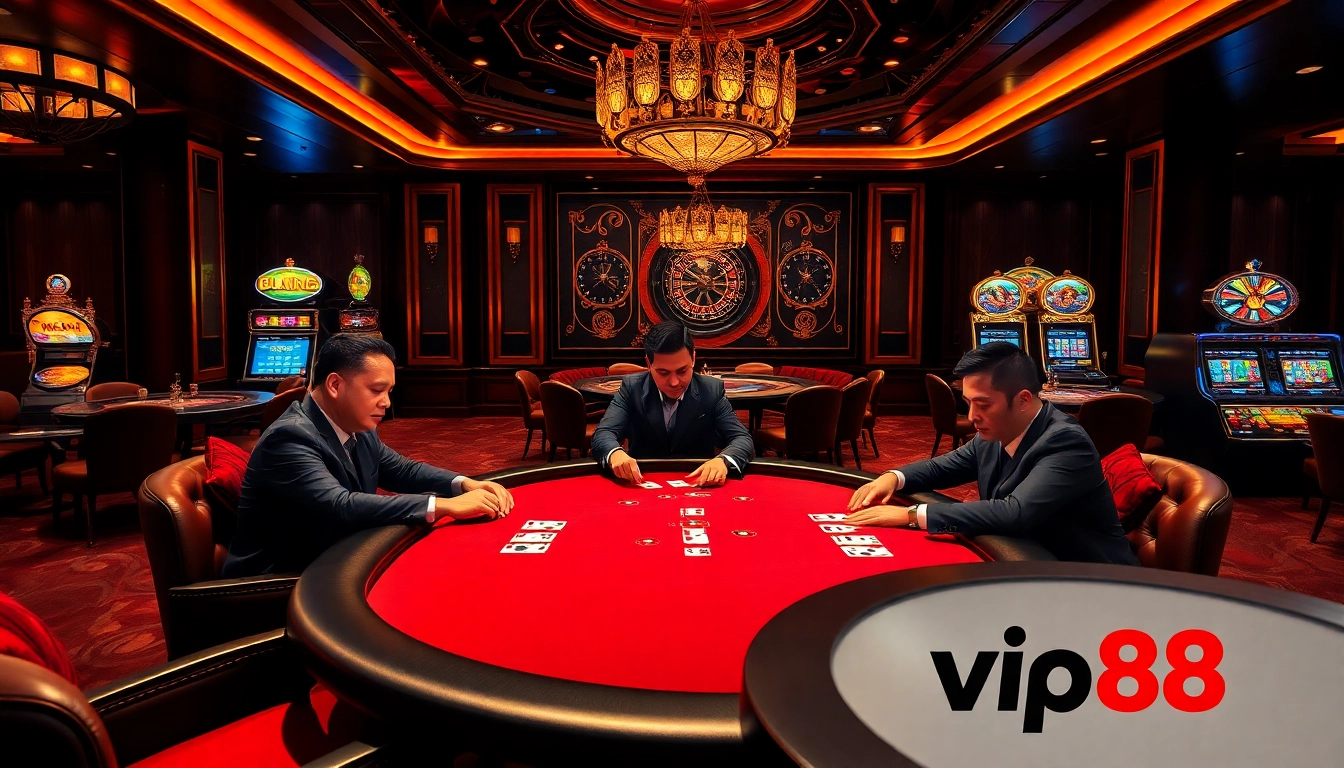 Experience the excitement of game vip88 club in a luxurious casino setting with high-stakes poker.