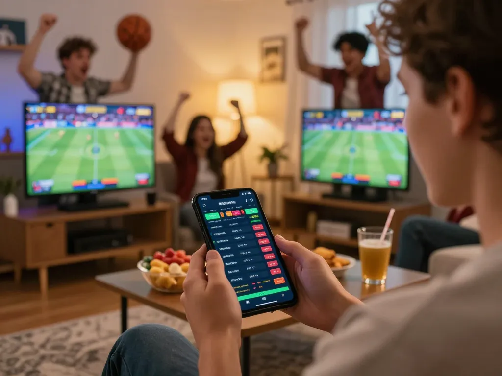 Engaging in live betting on five88 while surrounded by enthusiastic friends in a cozy setting