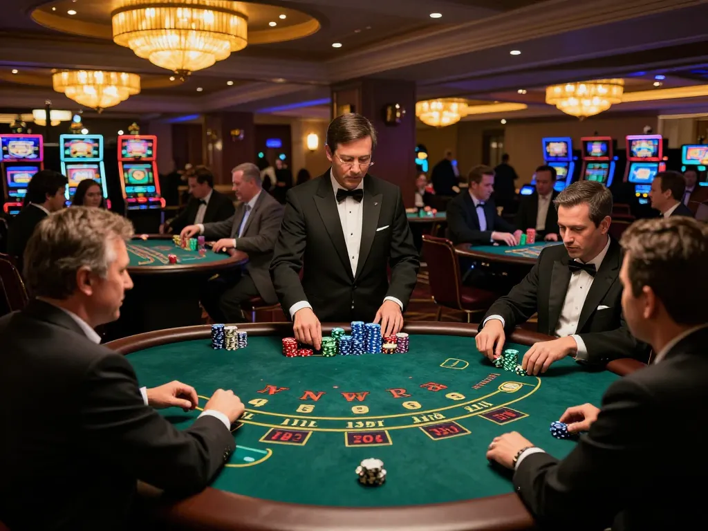 Players engaging in blackjack strategy at cm88a casino with vibrant lighting and dynamic atmosphere.