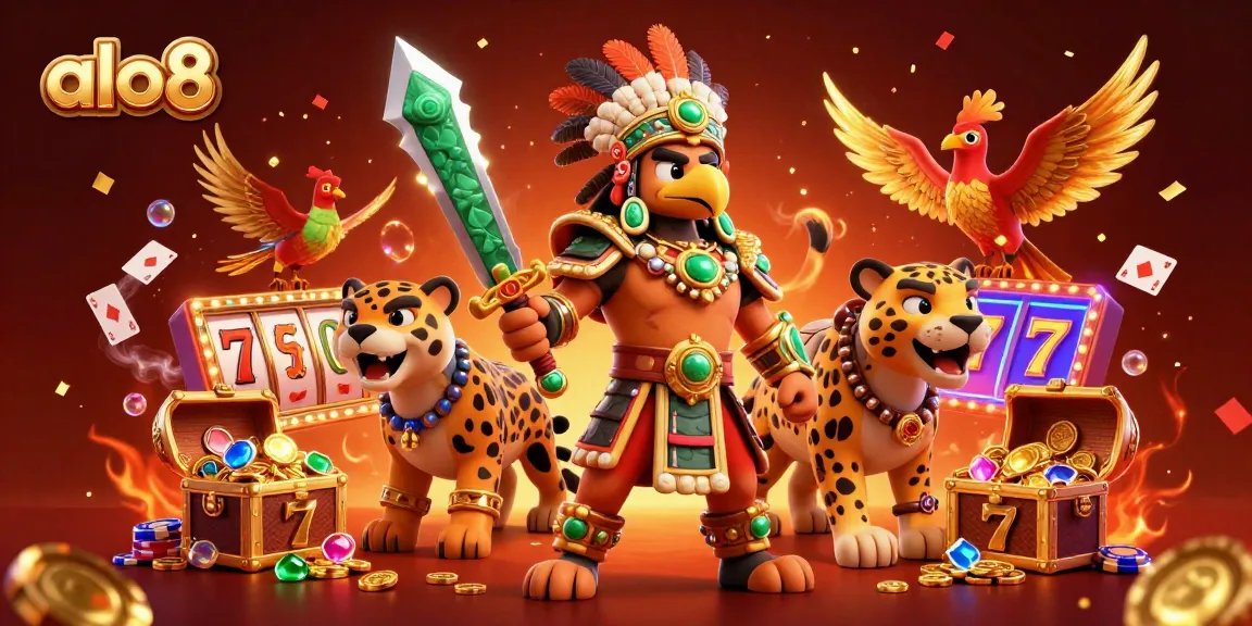 Alo8 players spin slots and win gold coins in this exhilarating casino scene.