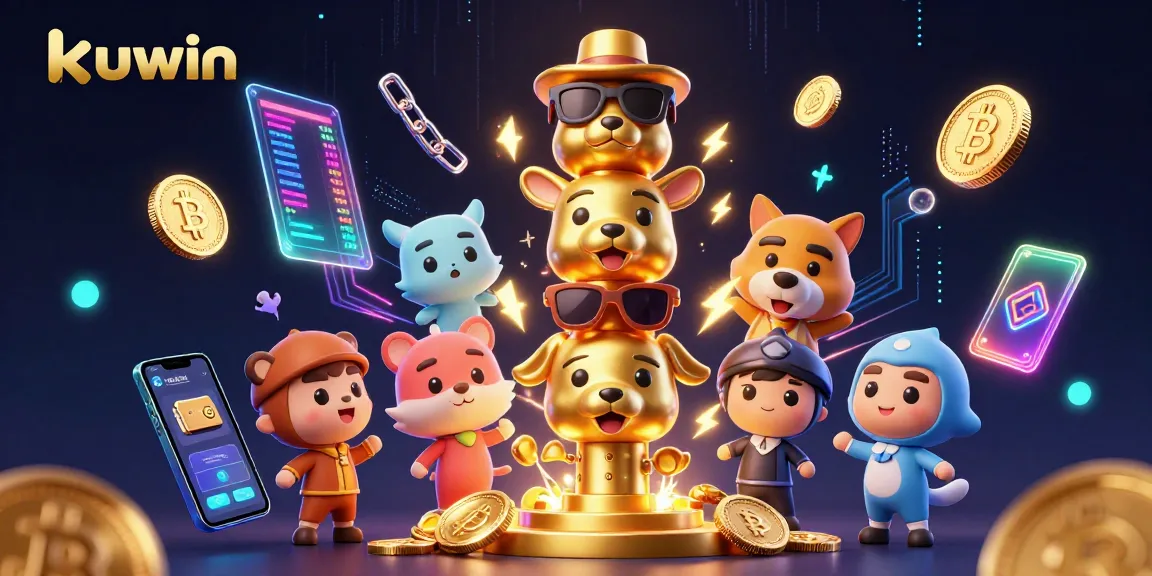 Kuwin offers exciting casino gameplay, featuring a magical totem pole surrounded by vibrant crypto and gaming elements.