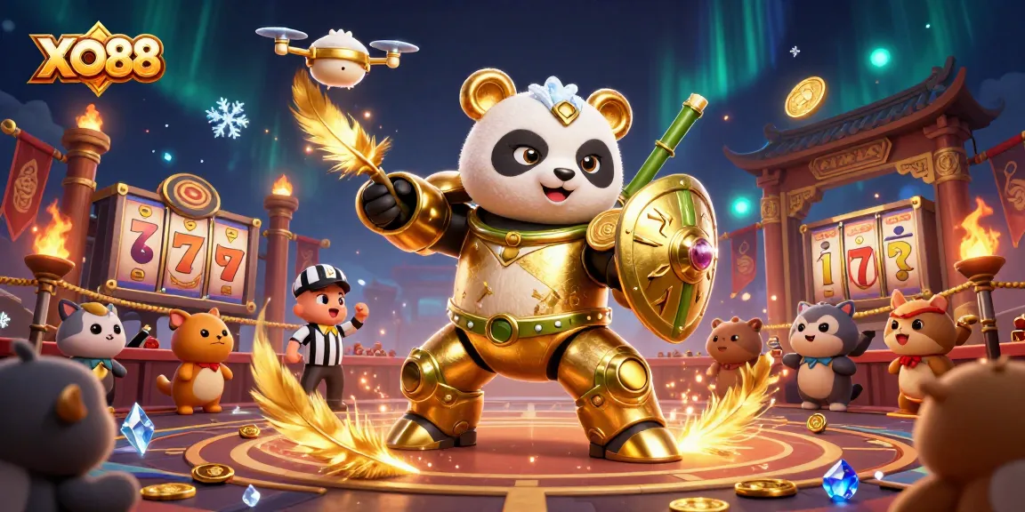 Engage with exciting gaming adventures at XO88's vibrant casino arena featuring thrilling characters.