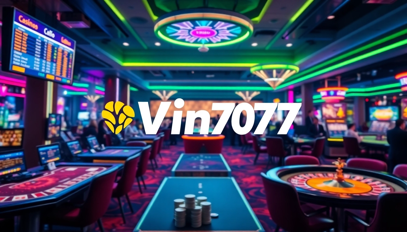 Vin777.gb.net showcases a dynamic online gambling experience with colorful casino elements and engaging players.