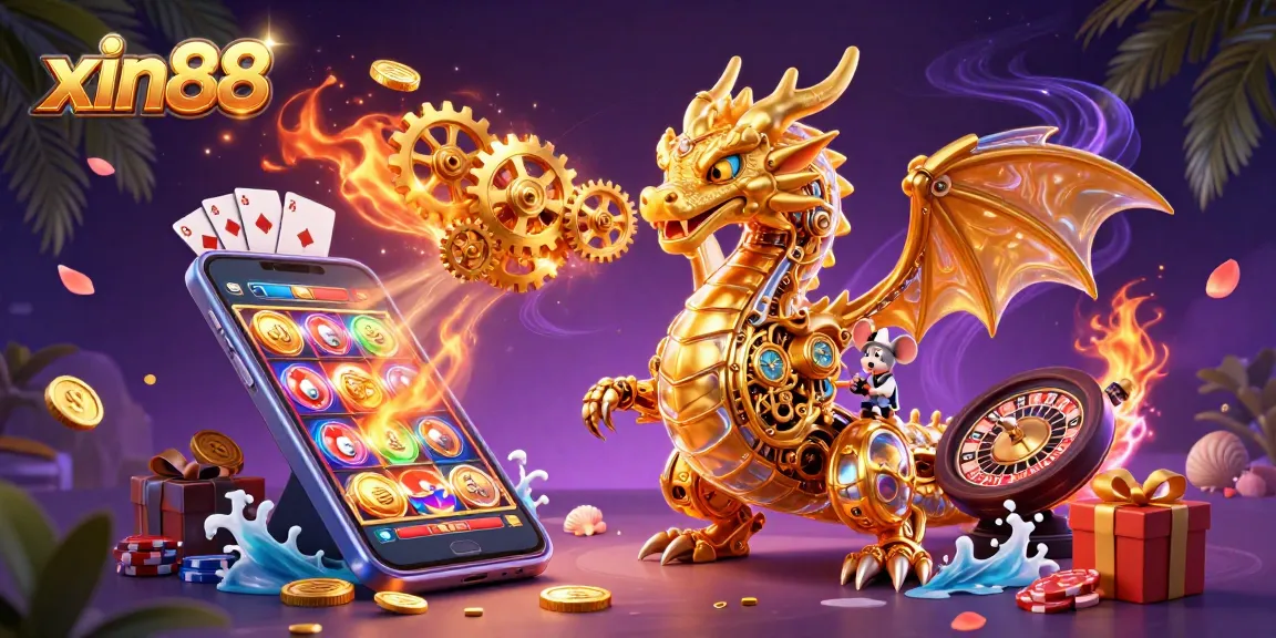 Spin fortune with xin88, a vibrant dragon adds excitement to the gaming scene.
