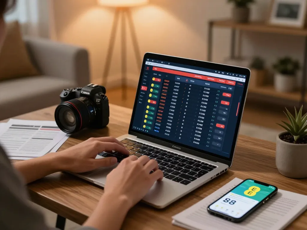 EE88 online sports betting session at home with engaging odds displayed on a laptop screen