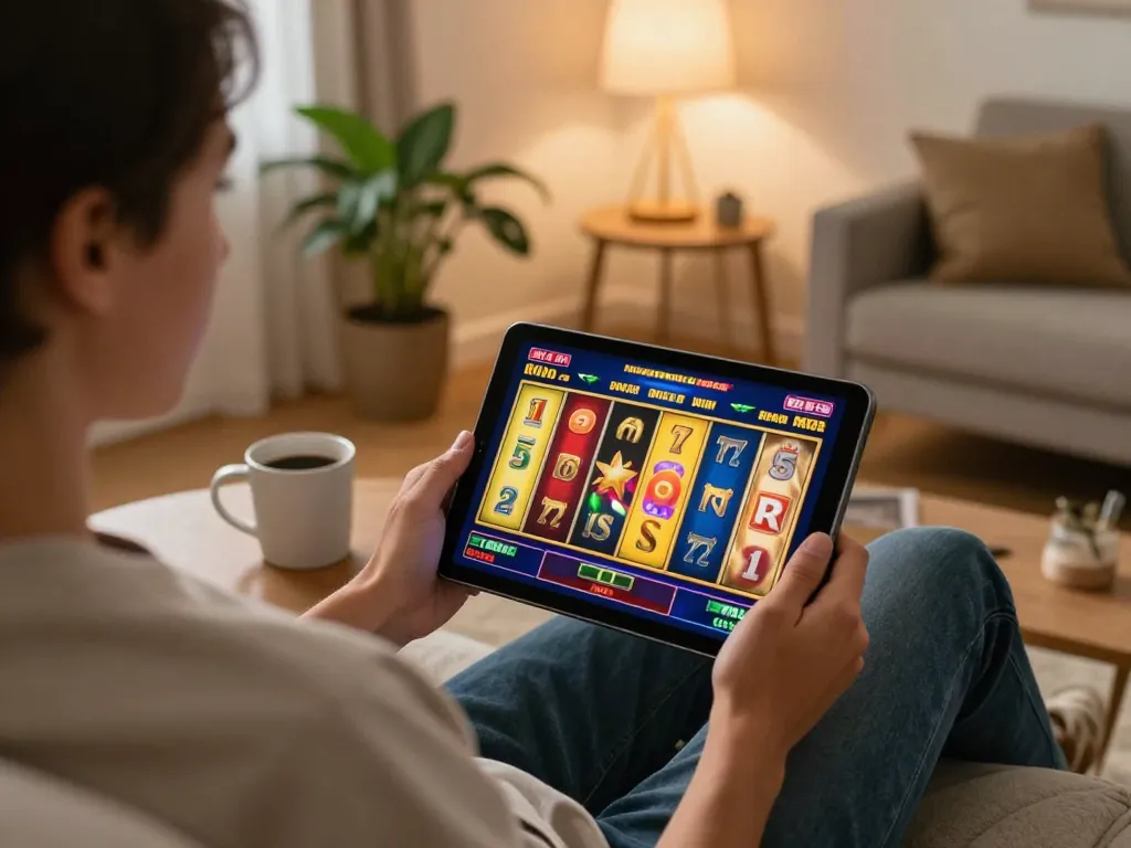 Engaging in a thrilling online slot game at https://mm88.se.net/ with colorful reels and cozy atmosphere