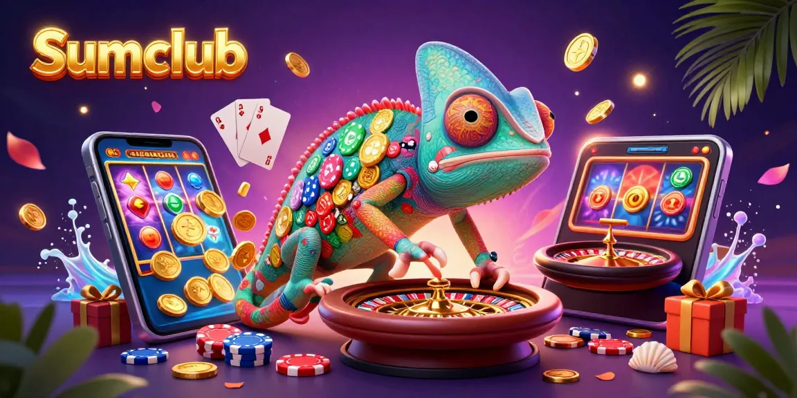 Experience thrilling action at Sumclub with colorful slots, poker, and a captivating casino atmosphere.