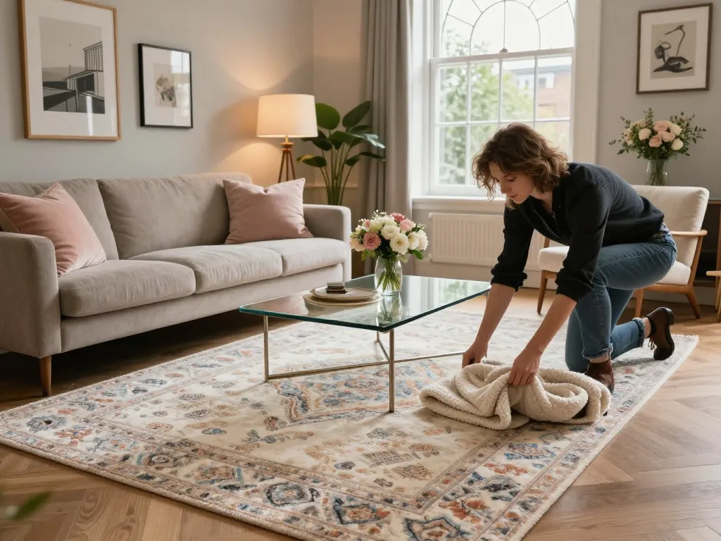 Luxury carpets London showcased in an elegant living room setting with stylish decor elements.