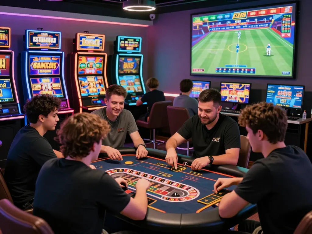 Players enjoying diverse games on GI8 online gambling platform with vibrant atmosphere.