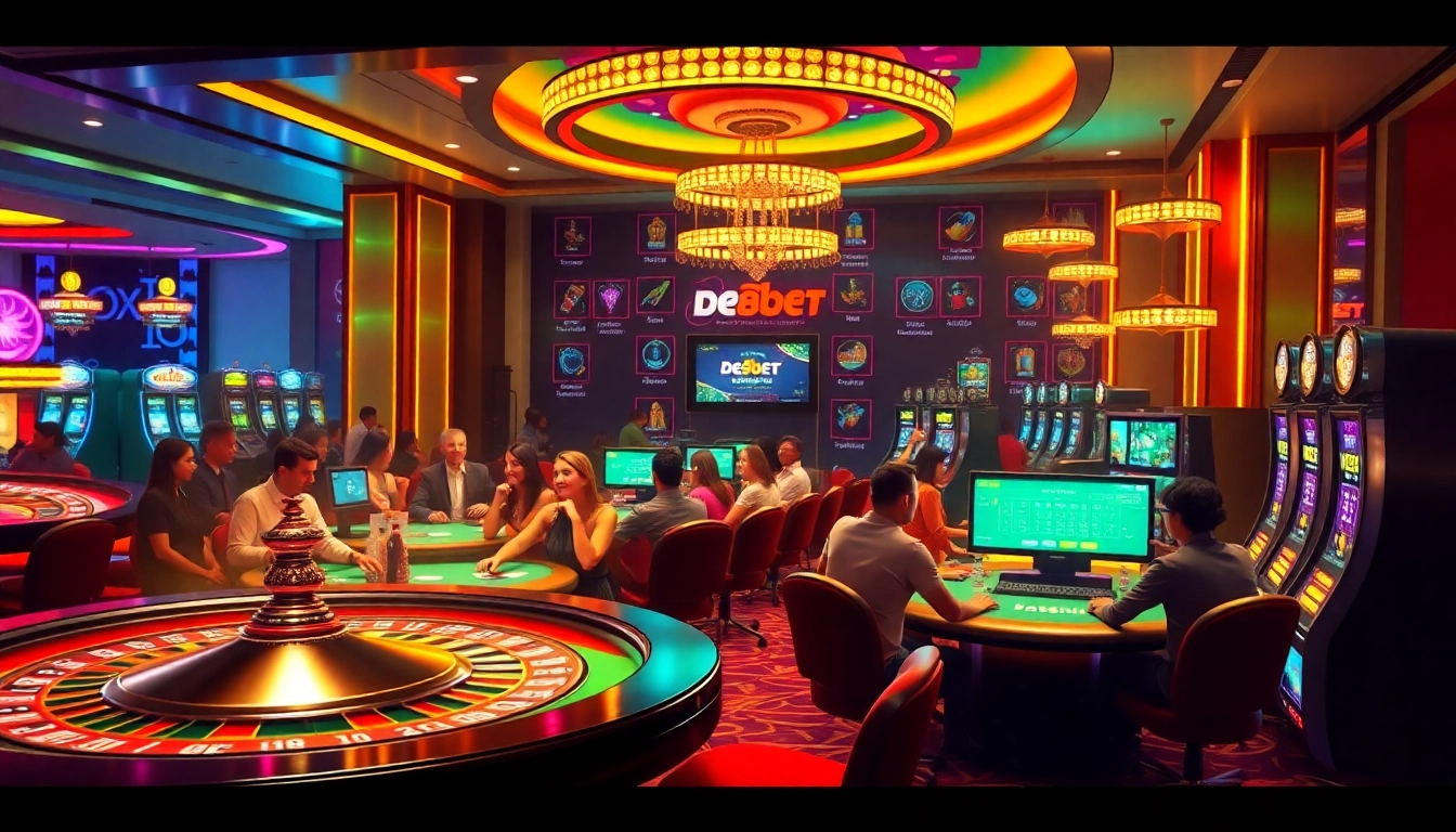Experience thrilling gambling action at https://debet.br.com/ with luxurious casino tables and vibrant game interfaces.