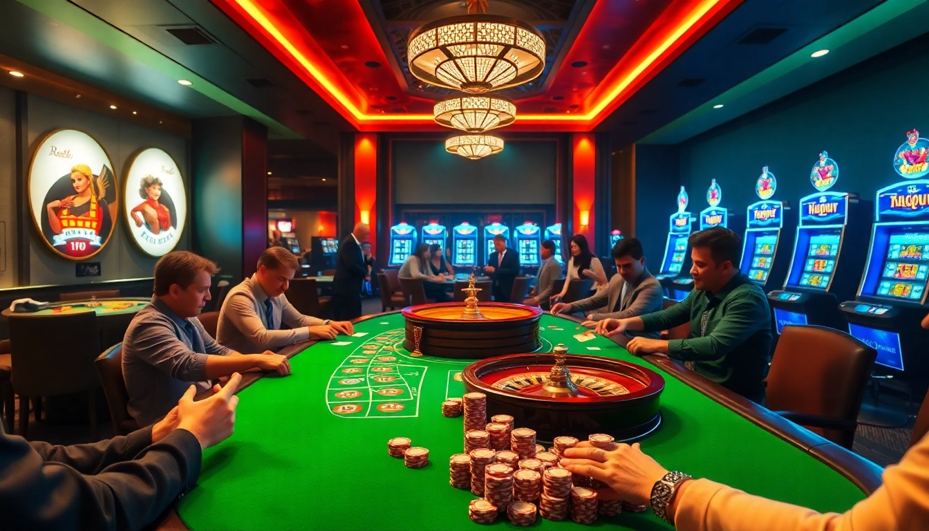Experience the excitement of a reputable casino house (nhà cái uy tín) with vibrant tables and professional gameplay.