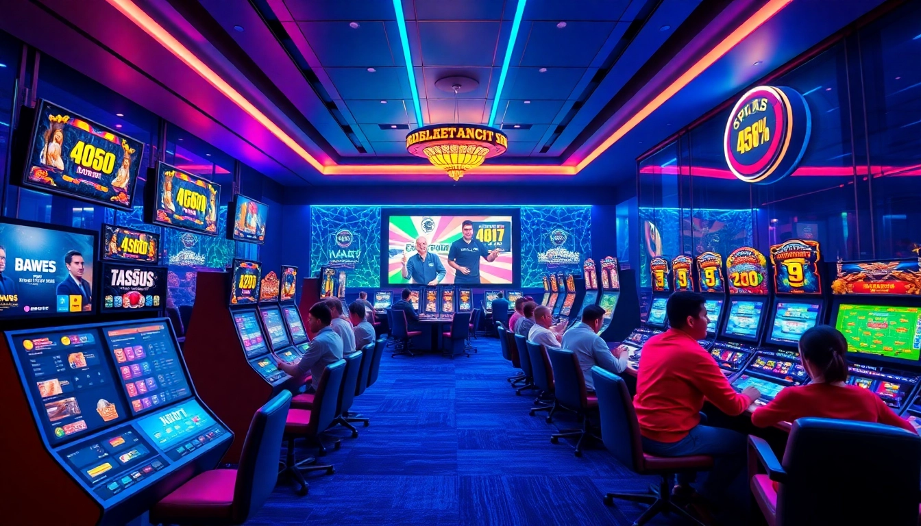 Exciting live gaming atmosphere at ku 1111, showcasing vibrant digital casino elements and engaging players.