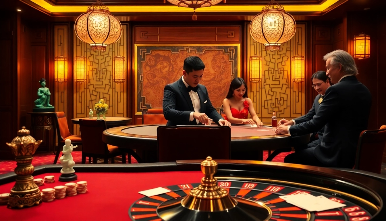 Engaged players savoring the excitement of hhkungfu tv at a luxurious casino table.