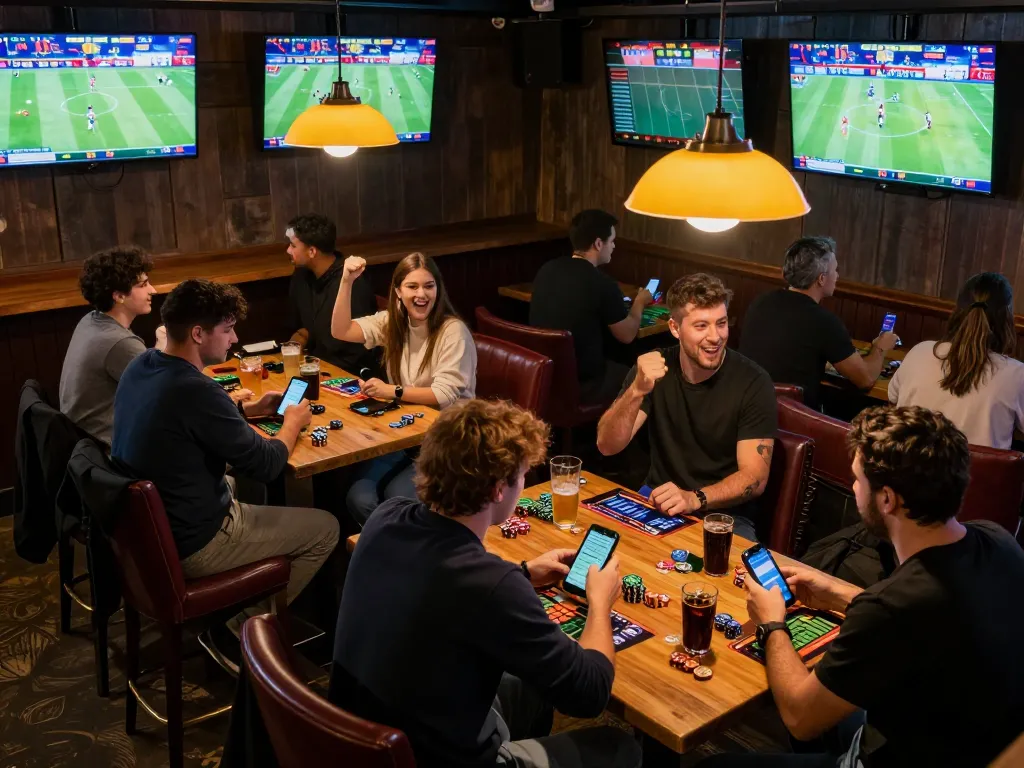Experience thrilling sports betting moments at 888New with excited fans engaging live.