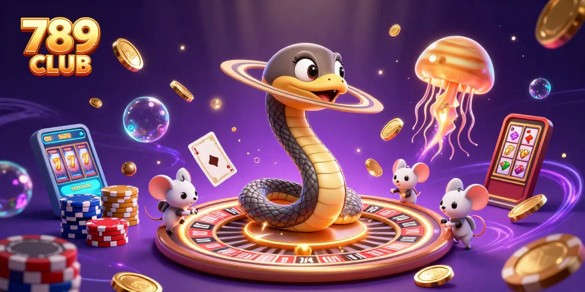 Engage in thrilling bets at 789 CLUB with cosmic characters and vibrant casino elements.