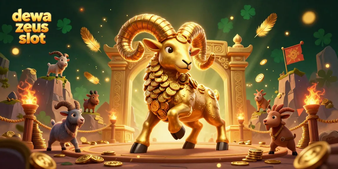 Spin the reels with dewa zeus slot amidst a vibrant casino scene packed with golden coins and dynamic elements.