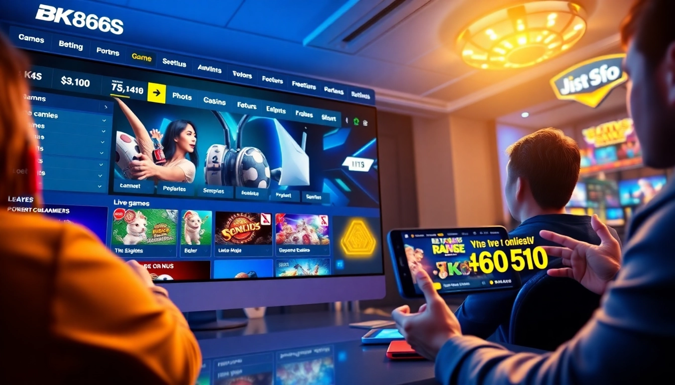 Engaging BK860S online gaming interface with dynamic elements and offers.