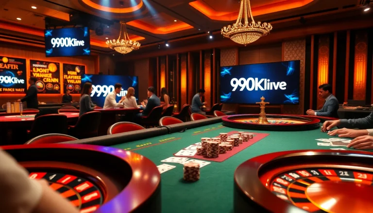 Experience excitement at 99okwin.live's online casino, featuring a luxurious poker table setup.