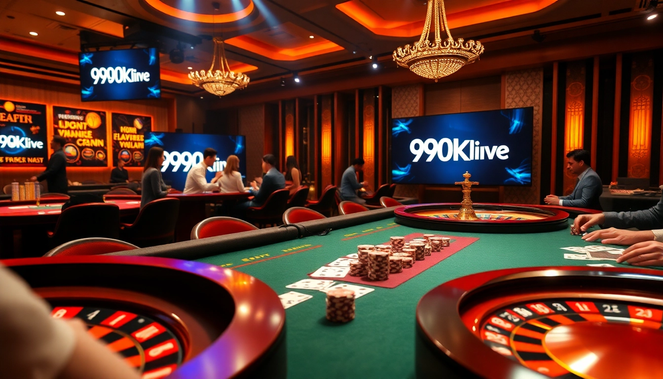 Experience excitement at 99okwin.live's online casino, featuring a luxurious poker table setup.