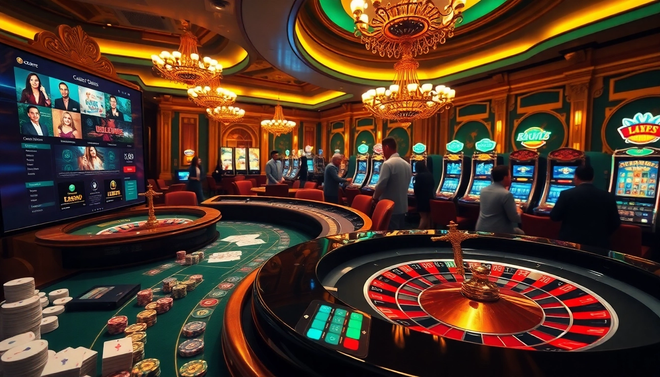 eajl33 com hosts an exciting online casino atmosphere featuring vibrant gaming tables and enthusiastic players.
