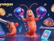 Engage with crazyvegas for a thrilling casino experience with vibrant shrimp characters and cryptocurrency elements.